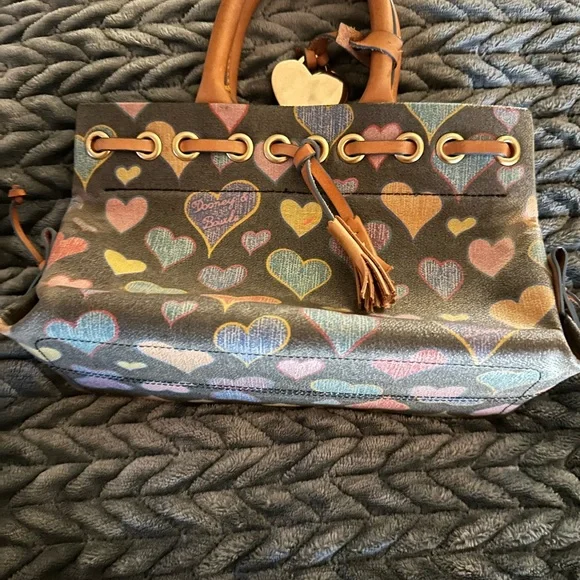 Dooney & Bourke Gray with Multicolor Heart Print - Picture 9 of 11